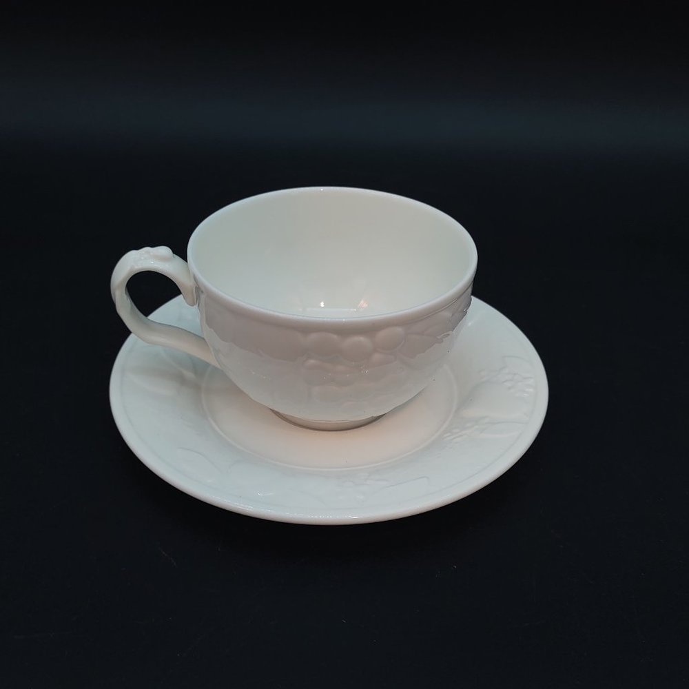 White Teacup and Saucer by Victoria and Beale Chardonnay 9800